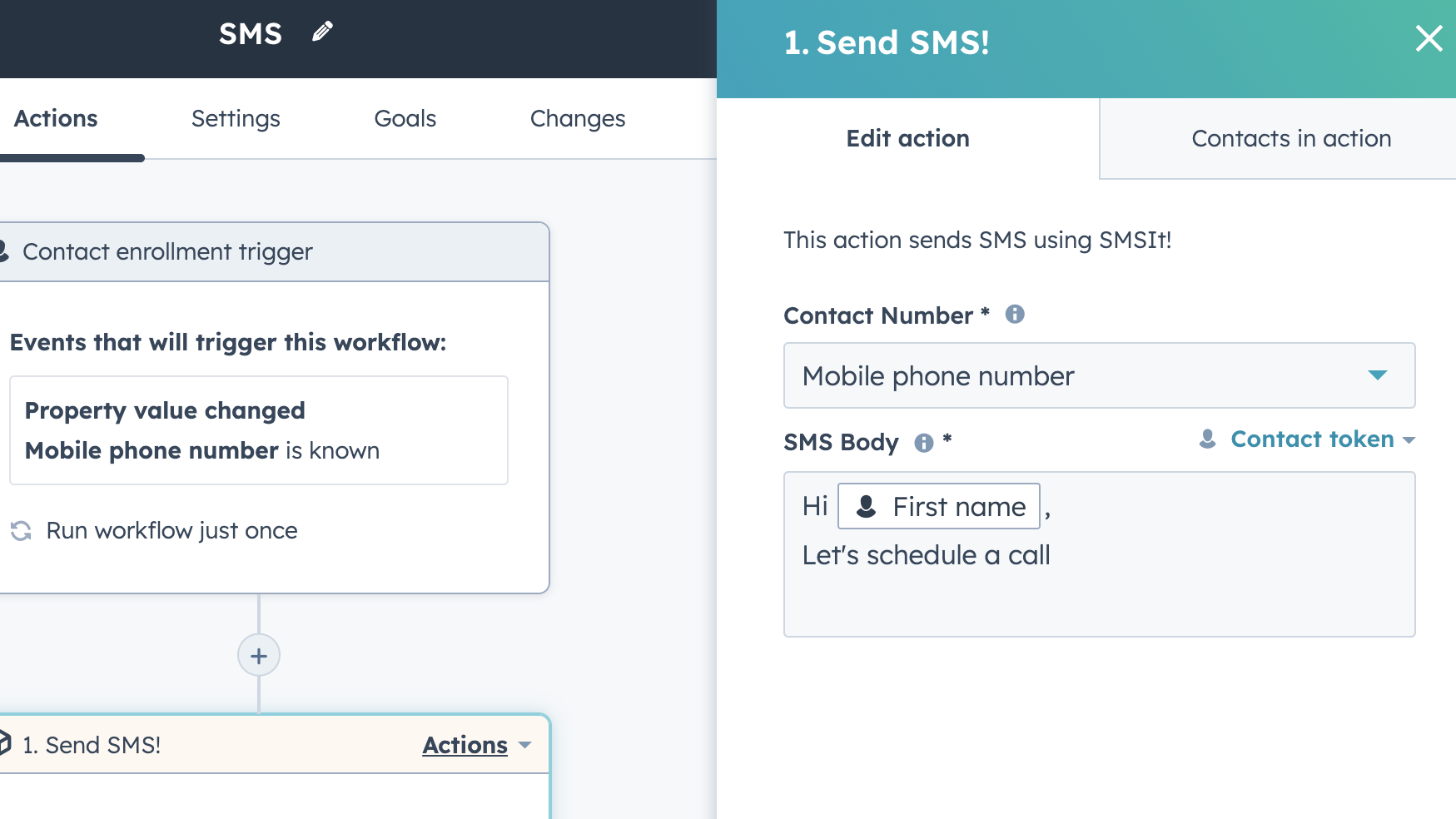 Personalised automated SMS messages